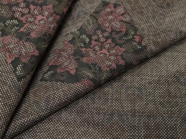 平和屋着物●本場大島紬　7マルキ　花菱文　正絹　逸品　DABI2501ud