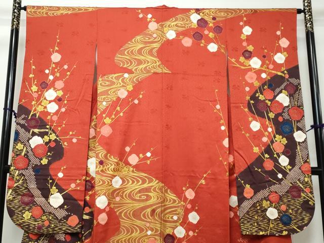 平和屋着物●豪華振袖　絞り　枝梅文　金彩　正絹　逸品　DABI2503ud