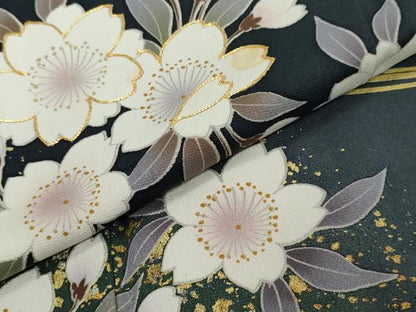 平和屋着物●訪問着　駒刺繍　流水草花文　暈し染め　金彩　正絹　逸品　DABI2507ud