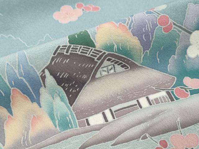平和屋着物●訪問着　友禅　作家物　風景草花文　正絹　逸品　DABI2509ud