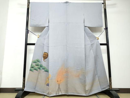 平和屋着物●染色作家　青木龍雲　色留訪問着　能　暈し染め　金彩　正絹　逸品　DABI2510ud