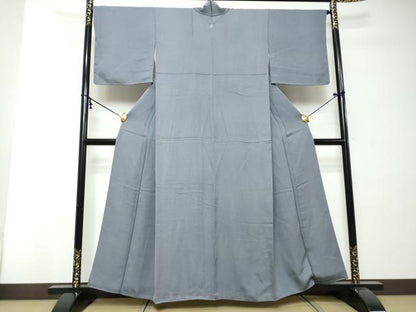 平和屋着物●上質な色無地　薄鼠色　正絹　逸品　DABI2515ud