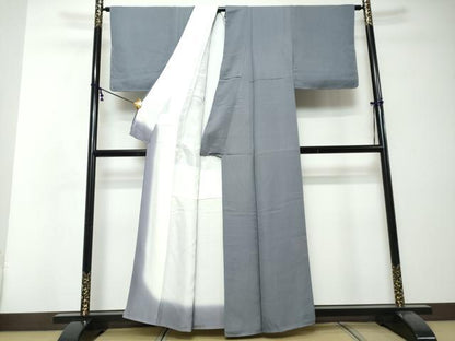 平和屋着物●上質な色無地　薄鼠色　正絹　逸品　DABI2515ud