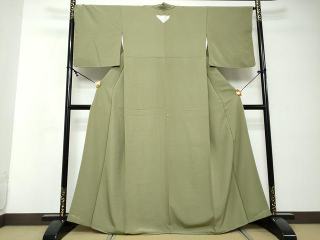 平和屋着物●上質な色無地　油色　正絹　逸品　未使用　DABI2520ud