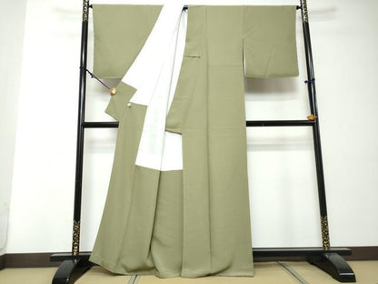 平和屋着物●上質な色無地　油色　正絹　逸品　未使用　DABI2520ud