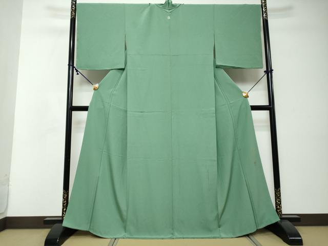 平和屋着物●上質な色無地　鬱金色　薄青色　正絹　逸品　DABI2521ud