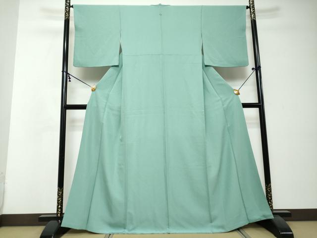 平和屋着物●上質な色無地　青竹色　正絹　逸品　DABI2524ud