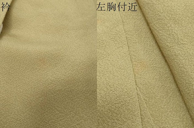平和屋着物●上質な色無地　枯色　正絹　逸品　DABI2525ud