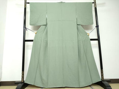平和屋着物●上質な色無地　利休鼠色　正絹　逸品　未使用　DABI2526ud