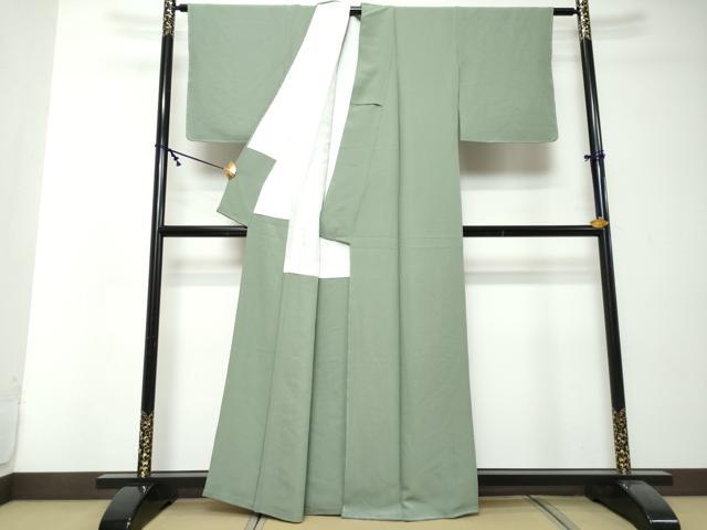 平和屋着物●上質な色無地　利休鼠色　正絹　逸品　未使用　DABI2526ud
