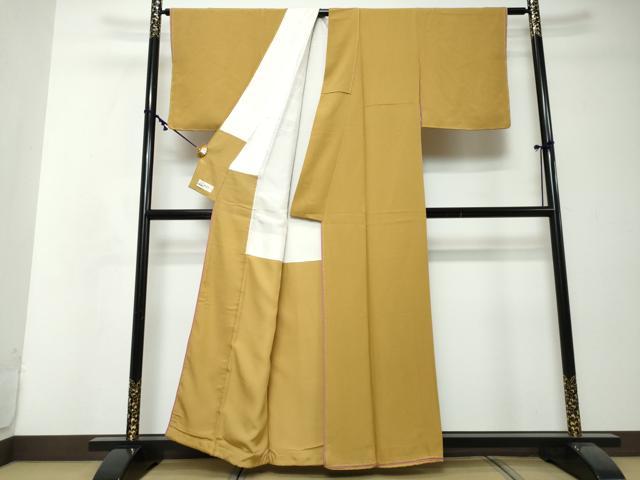 平和屋着物●上質な色無地　山吹茶色　やまと誂製　正絹　逸品　DABI2529ud