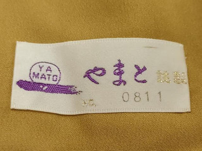 平和屋着物●上質な色無地　山吹茶色　やまと誂製　正絹　逸品　DABI2529ud
