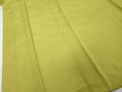 平和屋着物●上質な色無地　霞地紋　抹茶色　正絹　逸品　未使用　DABI2536ud