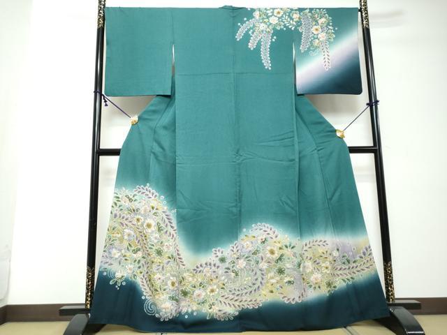 平和屋着物●訪問着　辻が花　暈し染め　正絹　逸品　DABI2539ud