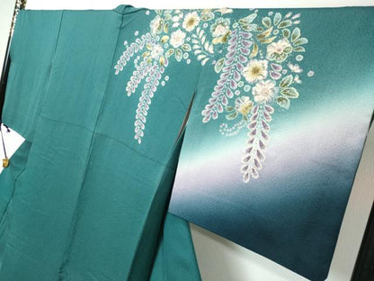平和屋着物●訪問着　辻が花　暈し染め　正絹　逸品　DABI2539ud