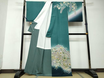 平和屋着物●訪問着　辻が花　暈し染め　正絹　逸品　DABI2539ud