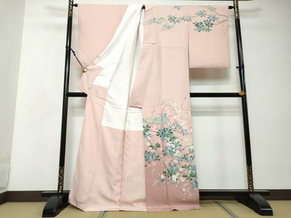 平和屋着物●訪問着　友禅　作家物　草花文　暈し染め　正絹　逸品　DABI2541ud