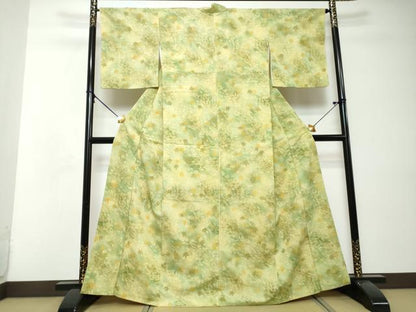 平和屋着物●上質な小紋　舞葉文　暈し染め　正絹　逸品　DABI2542ud