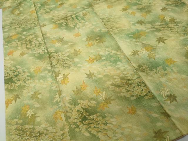 平和屋着物●上質な小紋　舞葉文　暈し染め　正絹　逸品　DABI2542ud