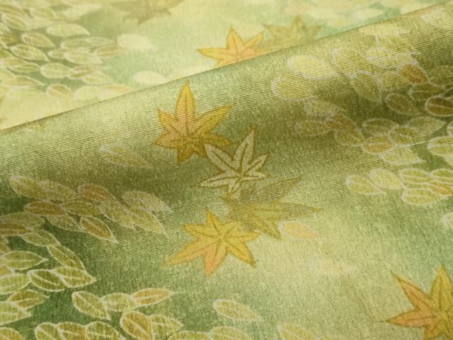 平和屋着物●上質な小紋　舞葉文　暈し染め　正絹　逸品　DABI2542ud