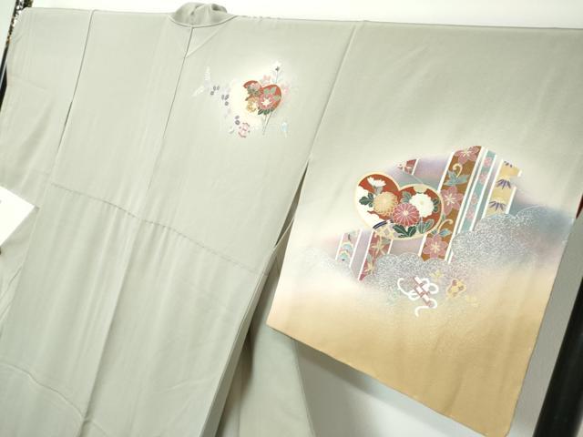 平和屋着物●訪問着　宝尽くし花鳥文　暈し染め　金彩　正絹　逸品　DABI2543ud