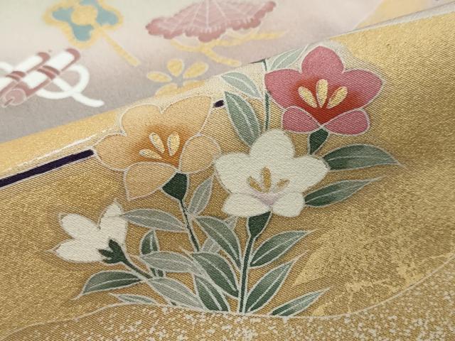 平和屋着物●訪問着　宝尽くし花鳥文　暈し染め　金彩　正絹　逸品　DABI2543ud