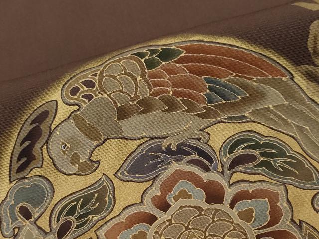 平和屋着物●豪華色留袖　作家物　花鳥文　金彩　反端付き　正絹　逸品　DABI2548ud