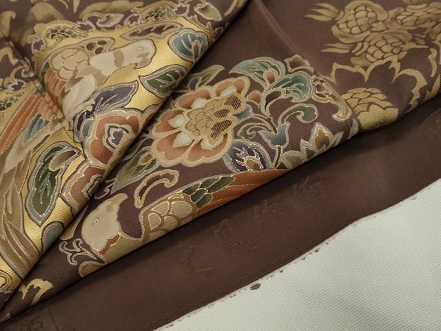 平和屋着物●豪華色留袖　作家物　花鳥文　金彩　反端付き　正絹　逸品　DABI2548ud