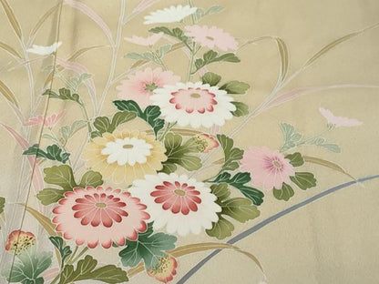 平和屋着物●訪問着　友禅　作家物　草花文　暈し染め　正絹　逸品　DABI2549ud