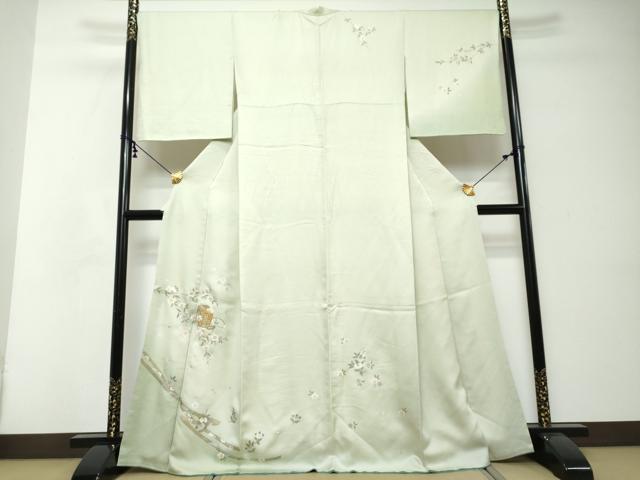 平和屋着物●訪問着　駒刺繍　貝桶草花文　暈し染め　金銀彩　やまと誂製　正絹　逸品　DABI2550ud