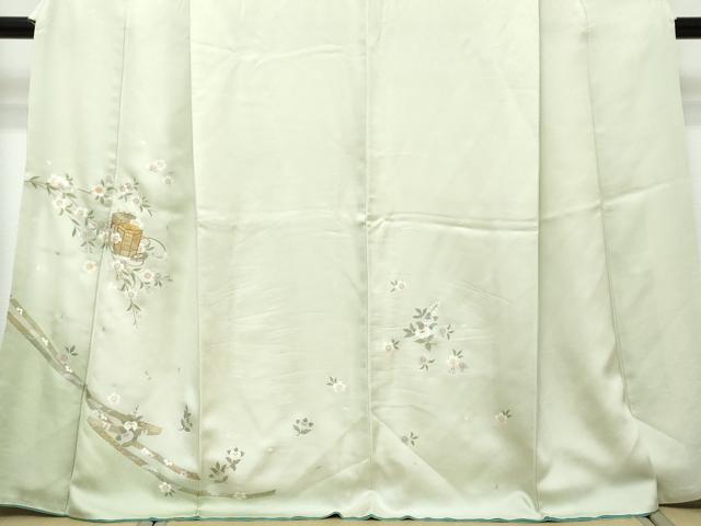平和屋着物●訪問着　駒刺繍　貝桶草花文　暈し染め　金銀彩　やまと誂製　正絹　逸品　DABI2550ud