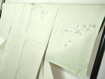 平和屋着物●訪問着　駒刺繍　貝桶草花文　暈し染め　金銀彩　やまと誂製　正絹　逸品　DABI2550ud