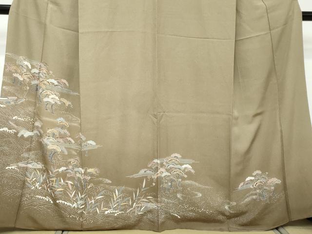 平和屋着物●訪問着　駒刺繍　浜松小舟文　暈し染め　金彩　正絹　逸品　DABI2551ud