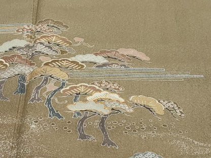 平和屋着物●訪問着　駒刺繍　浜松小舟文　暈し染め　金彩　正絹　逸品　DABI2551ud
