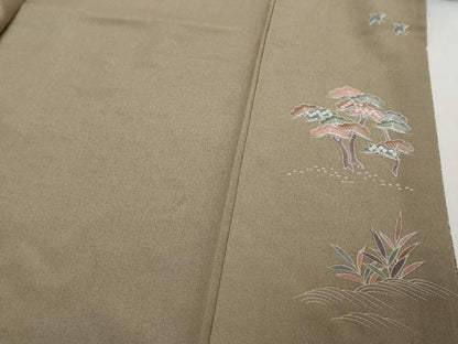平和屋着物●訪問着　駒刺繍　浜松小舟文　暈し染め　金彩　正絹　逸品　DABI2551ud