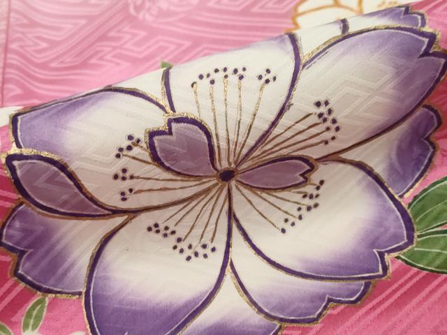 平和屋着物●豪華振袖　駒刺繍　舞花文　暈し染め　金彩　正絹　逸品　DABI2552ud