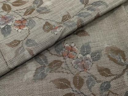 平和屋着物●本場大島紬　9マルキ　枝花文　正絹　逸品　DABI2553ud