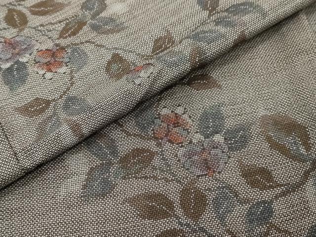 平和屋着物●本場大島紬　9マルキ　枝花文　正絹　逸品　DABI2553ud