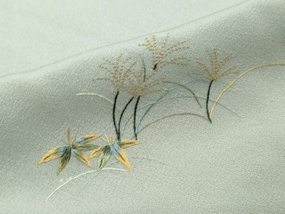 平和屋着物●中国三大刺繍　相良刺繍　総刺繍　色留訪問着　笹竹文　金糸　正絹　逸品　未使用　DABI2557ud
