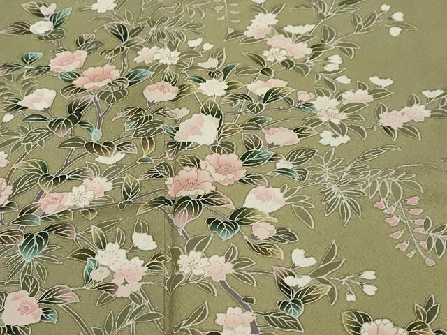 平和屋2□訪問着 流水短冊草花文 金彩 逸品 DAAD5515rt 金彩 正絹 逸品