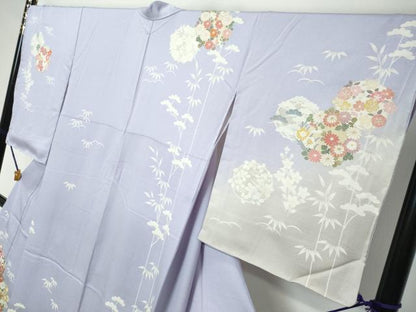 平和屋着物●訪問着　作家物　草花丸文　暈し染め　金彩　正絹　逸品　未使用　DABI2561ud