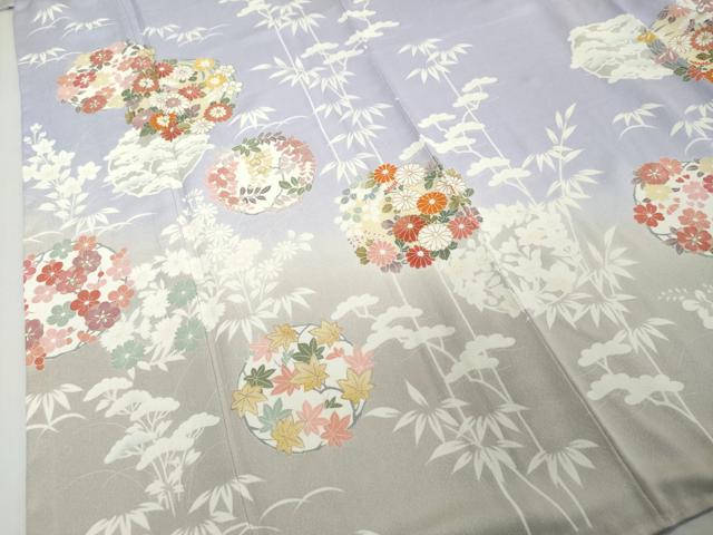 平和屋着物●訪問着　作家物　草花丸文　暈し染め　金彩　正絹　逸品　未使用　DABI2561ud