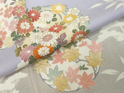 平和屋着物●訪問着　作家物　草花丸文　暈し染め　金彩　正絹　逸品　未使用　DABI2561ud