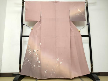 平和屋着物●訪問着　花鳥文　暈し染め　正絹　逸品　DABI2566ud
