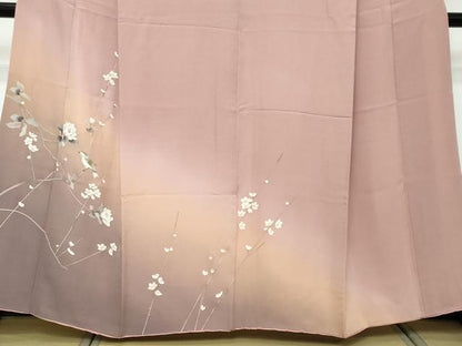 平和屋着物●訪問着　花鳥文　暈し染め　正絹　逸品　DABI2566ud