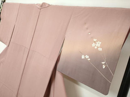 平和屋着物●訪問着　花鳥文　暈し染め　正絹　逸品　DABI2566ud