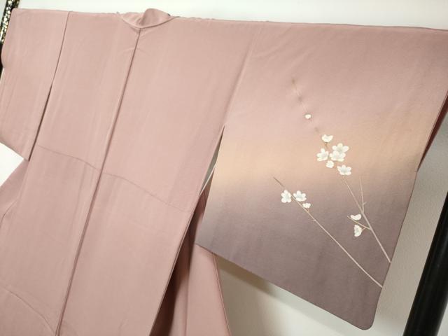 平和屋着物●訪問着　花鳥文　暈し染め　正絹　逸品　DABI2566ud
