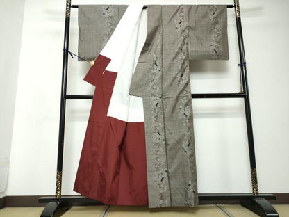 平和屋着物●本場大島紬　9マルキ　草花間道　ますいわ屋扱い　正絹　逸品　DABI2572ud
