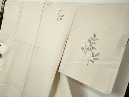 平和屋着物●訪問着　南天文　暈し染め　正絹　逸品　DABI2573ud