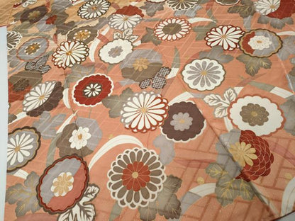 平和屋着物●十日町老舗ブランド　吉澤友禅　吾妻徳穂　振袖　駒刺繍　舞花文　暈し染め　金彩　正絹　逸品　DABI2575ud